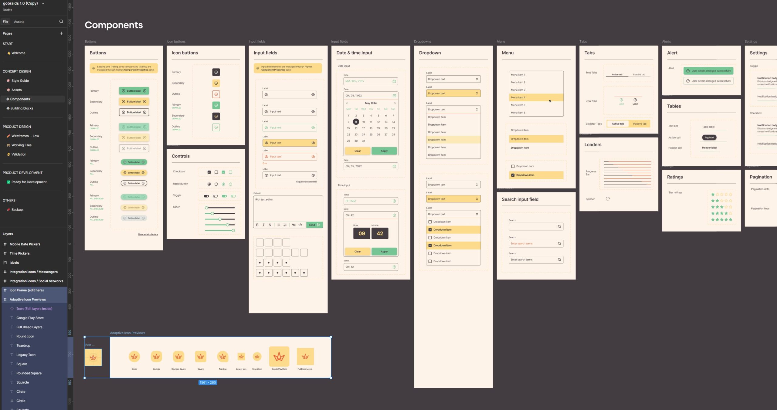 Componentes base, mobile-first